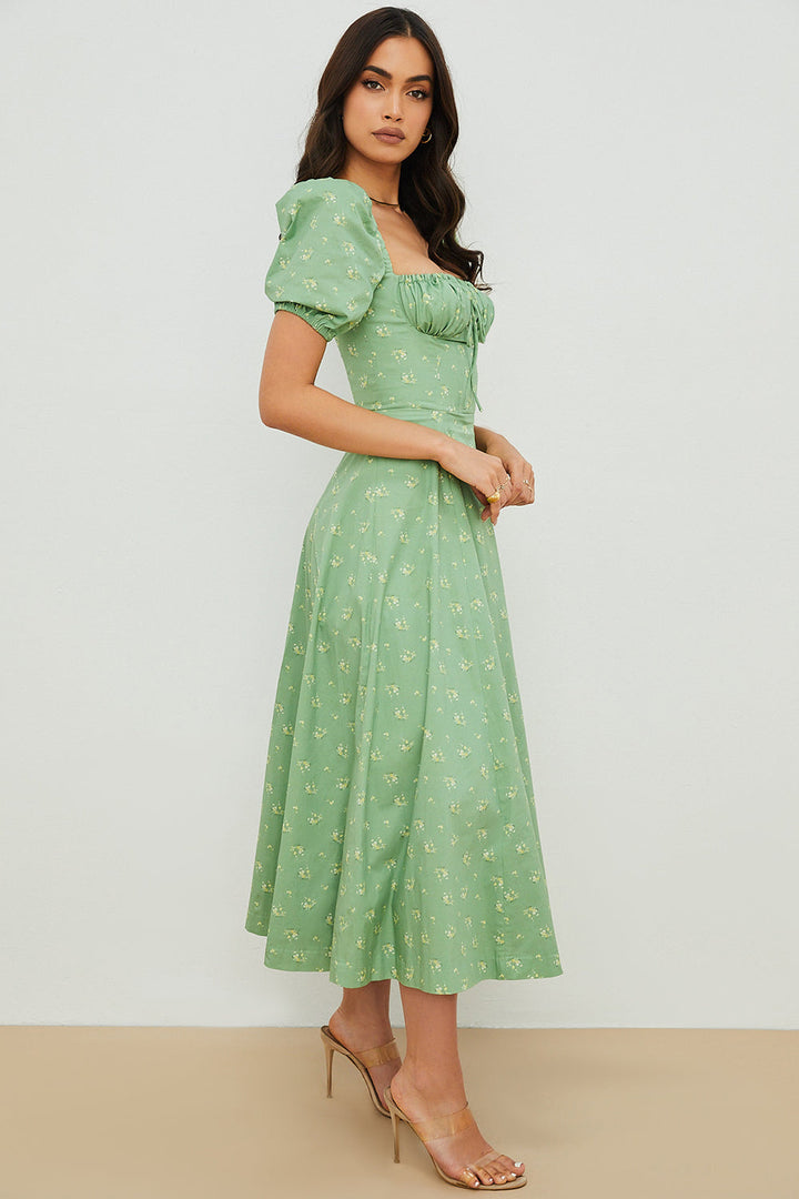 Aviana - Puff Sleeve Bloom Dress