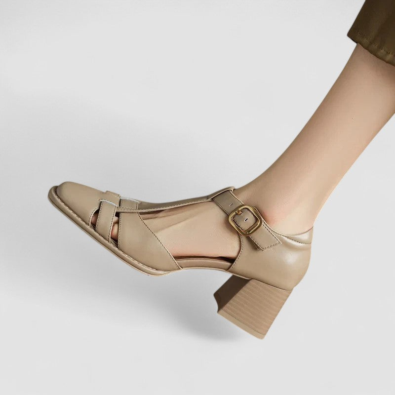 Scarlett – Orthopaedic T-Strap Block Heels