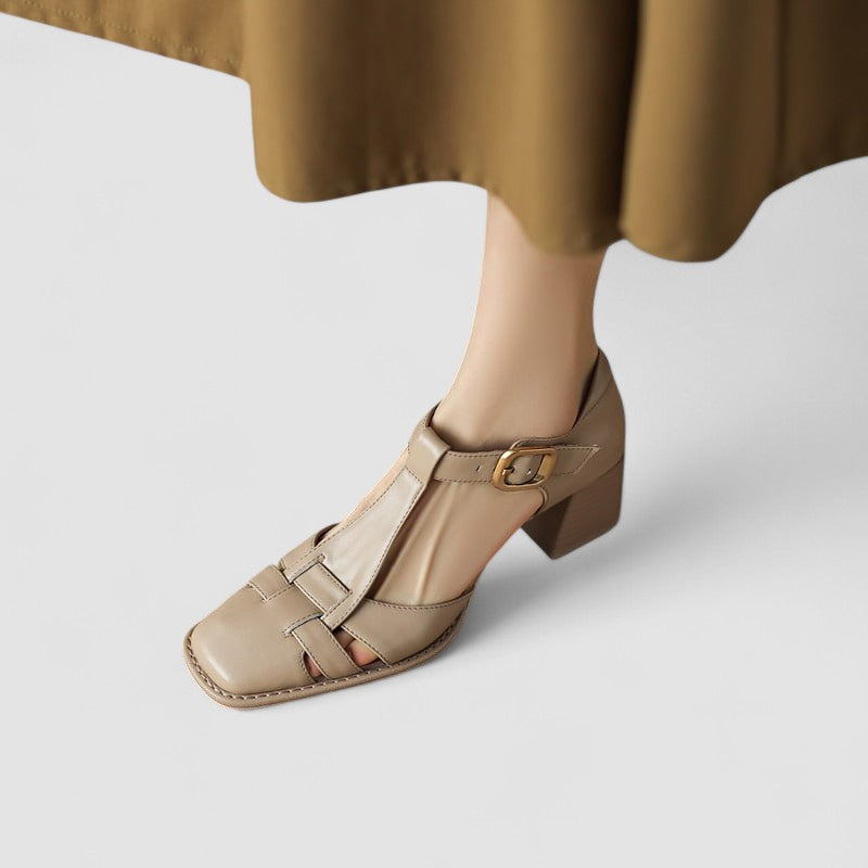 Scarlett – Orthopaedic T-Strap Block Heels