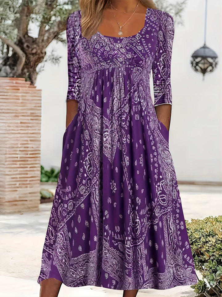 ELOWEN | CASUAL LONG-SLEEVED MIDI DRESS