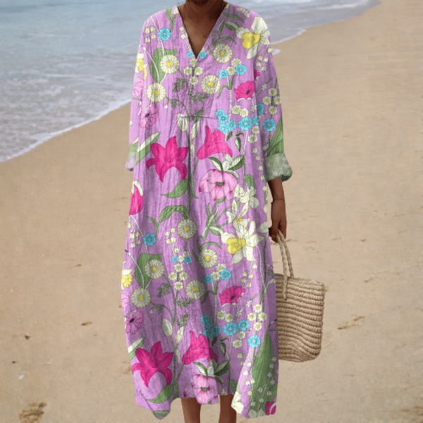 Flattering printed summer dress