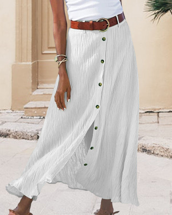 Syndy - Fluid Button Skirt