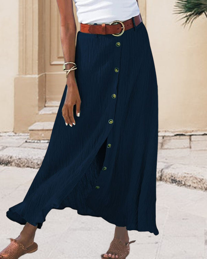 Syndy - Fluid Button Skirt