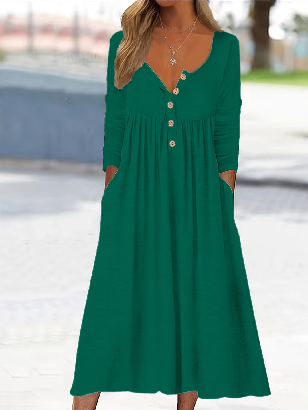 ZARA | MIDI DRESS WITH FRONT BUTTONS