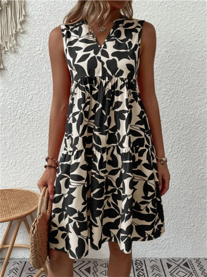 TASHA | MIDI FLUID DRESS WITH FLARED SILHOUETTE