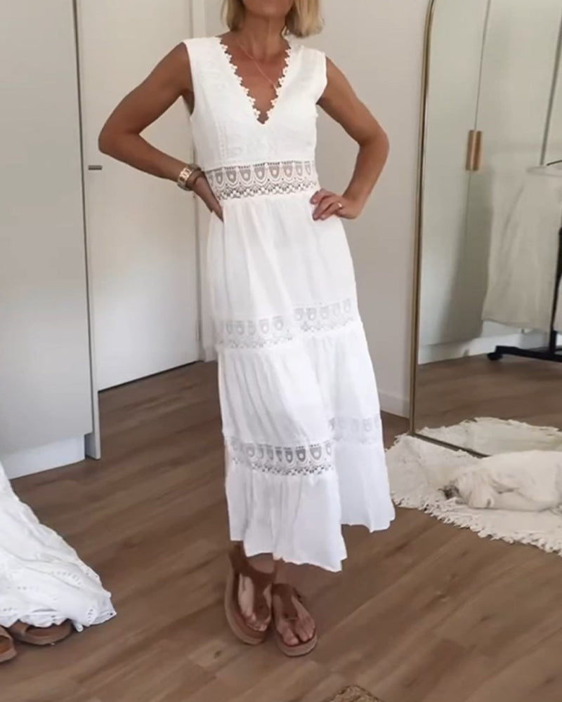 Circe - Lace Camisole Dress with V-Neck