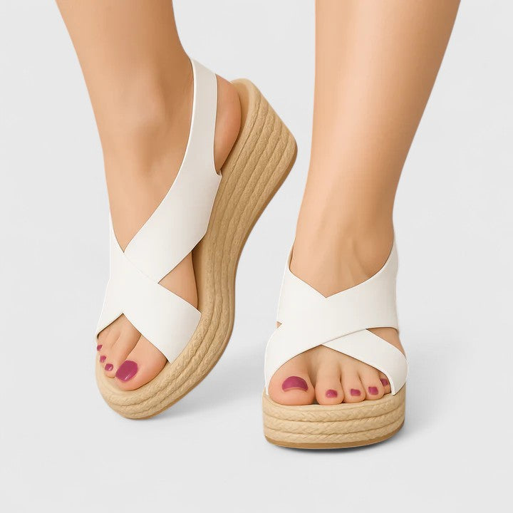 Bellany - Crossed Wedge Sandals