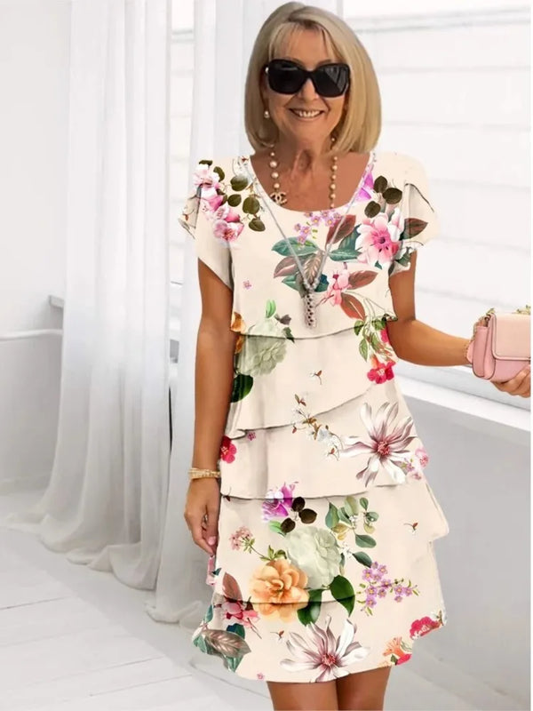 Camille white ruffle summer dress