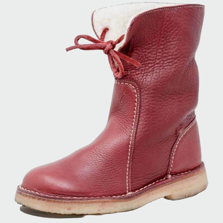 Waterproof Leather Men's Boots with Wool Lining