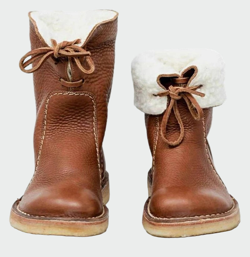 Waterproof Leather Men's Boots with Wool Lining