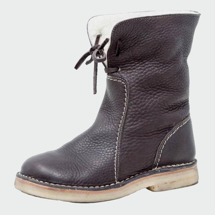 Waterproof Leather Men's Boots with Wool Lining
