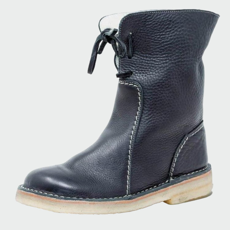 Waterproof Leather Men's Boots with Wool Lining