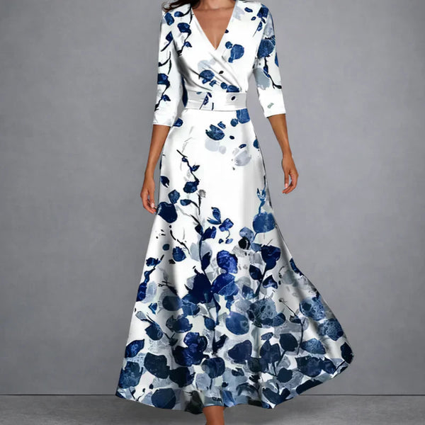 Calla floral maxi summer dress with sculpting cut