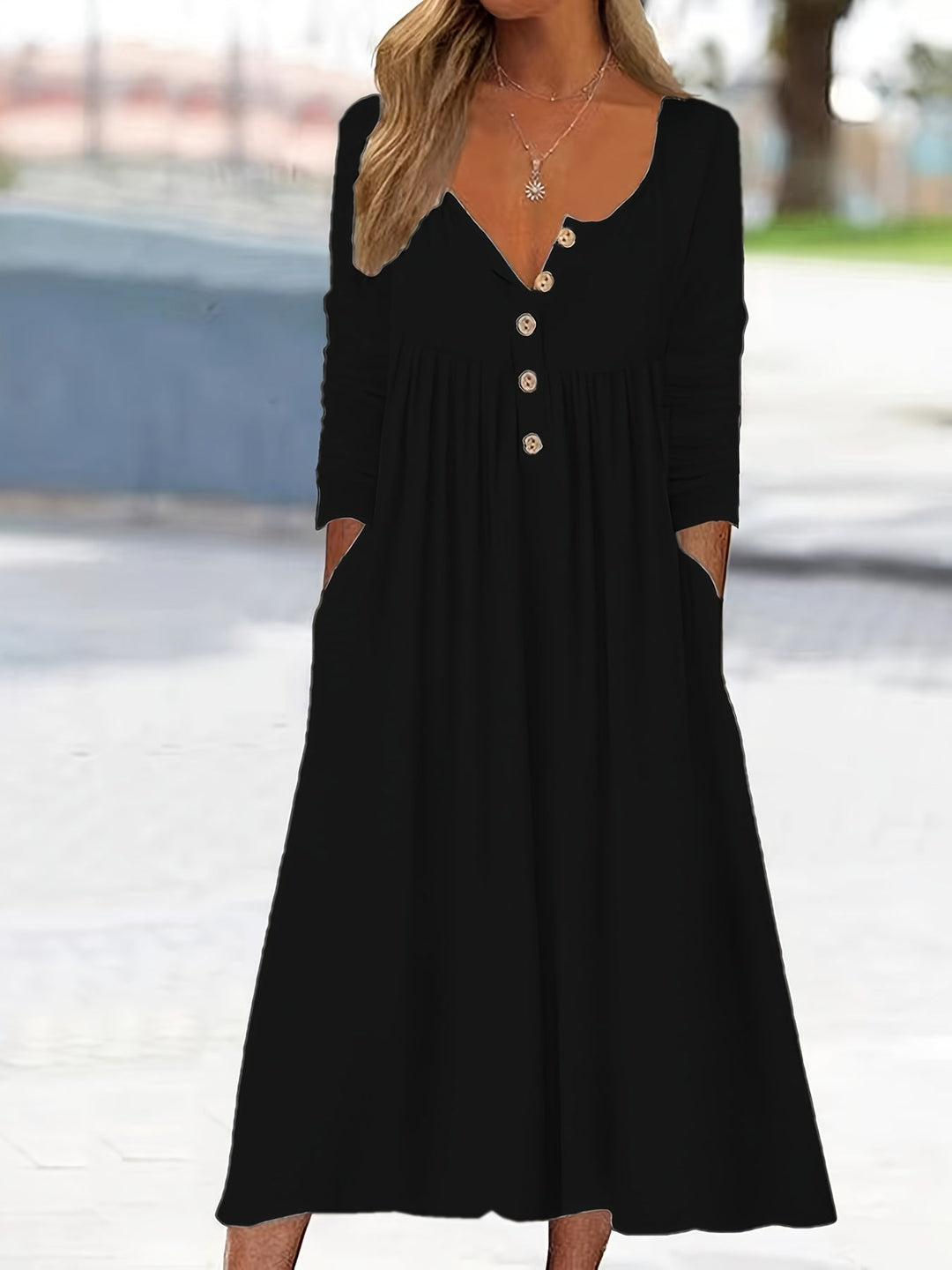 ZARA | MIDI DRESS WITH FRONT BUTTONS