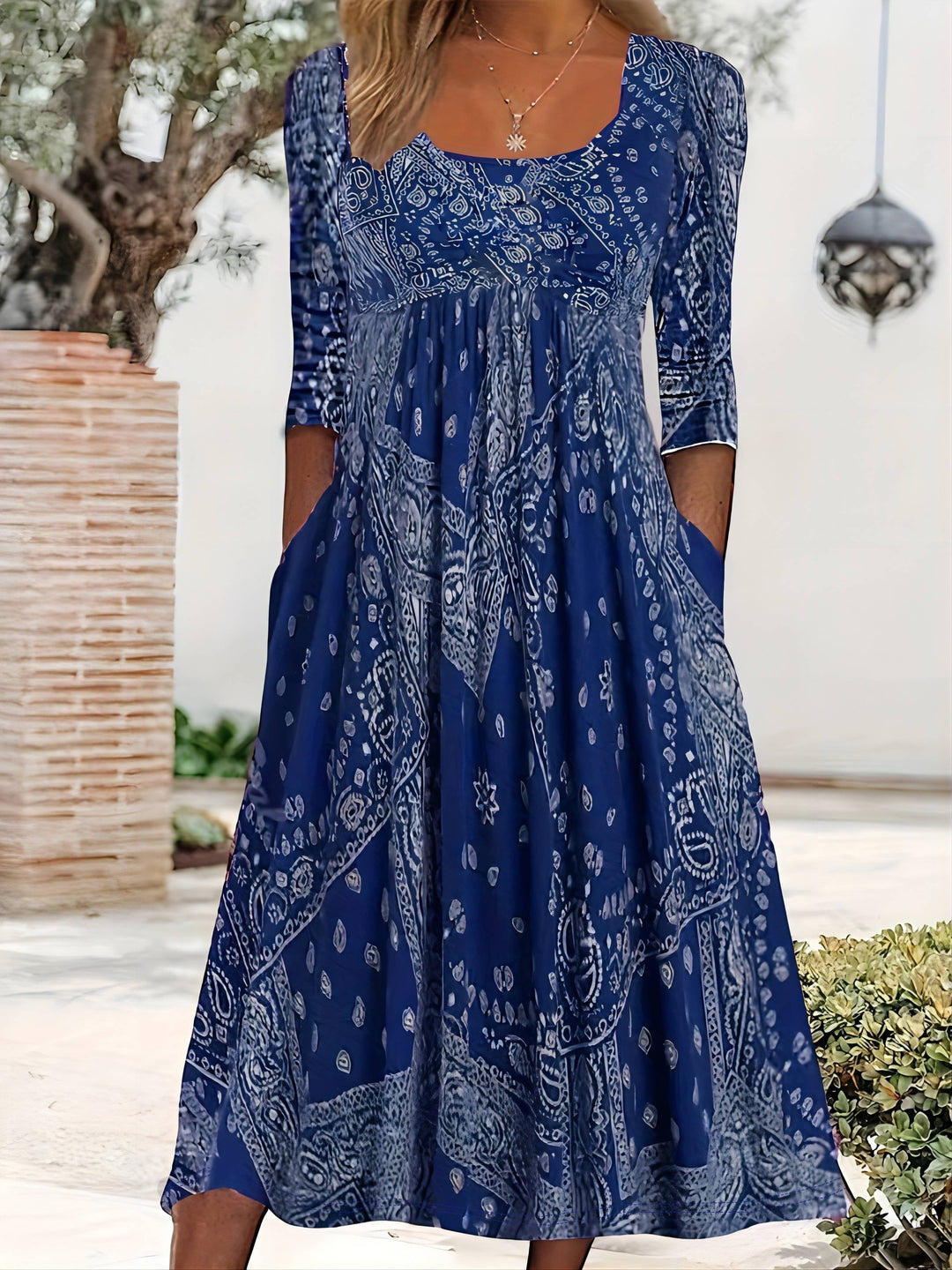 ELOWEN | CASUAL LONG-SLEEVED MIDI DRESS