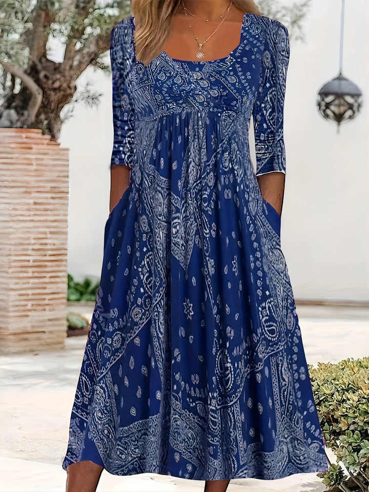 ELOWEN | CASUAL LONG-SLEEVED MIDI DRESS