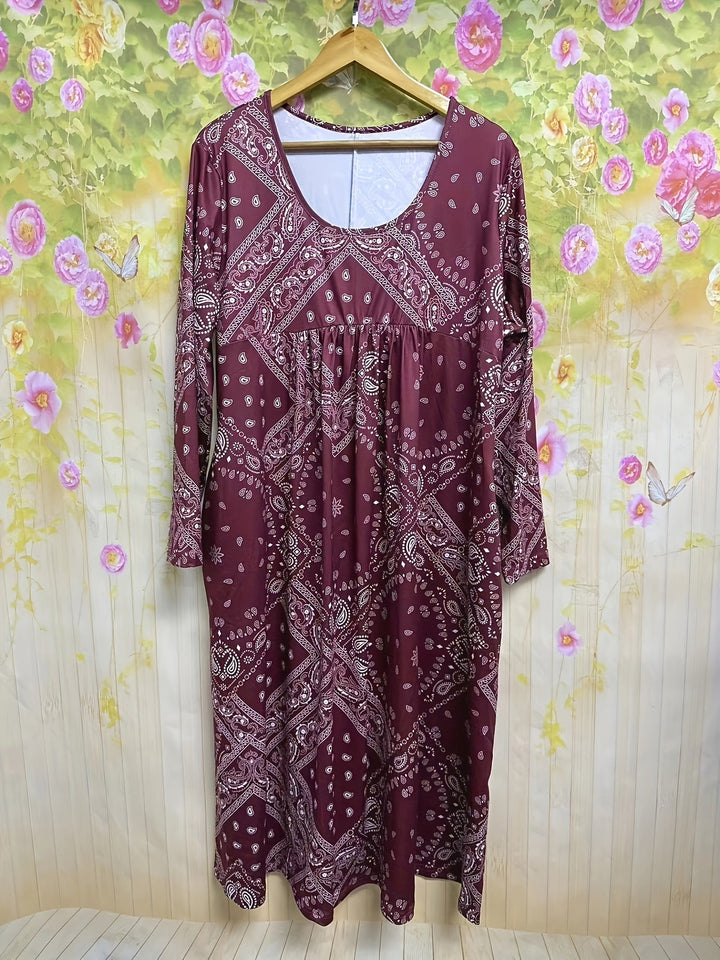ELOWEN | CASUAL LONG-SLEEVED MIDI DRESS