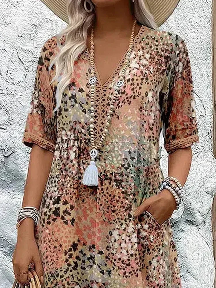 Dorina | V-Neck Printed Dress