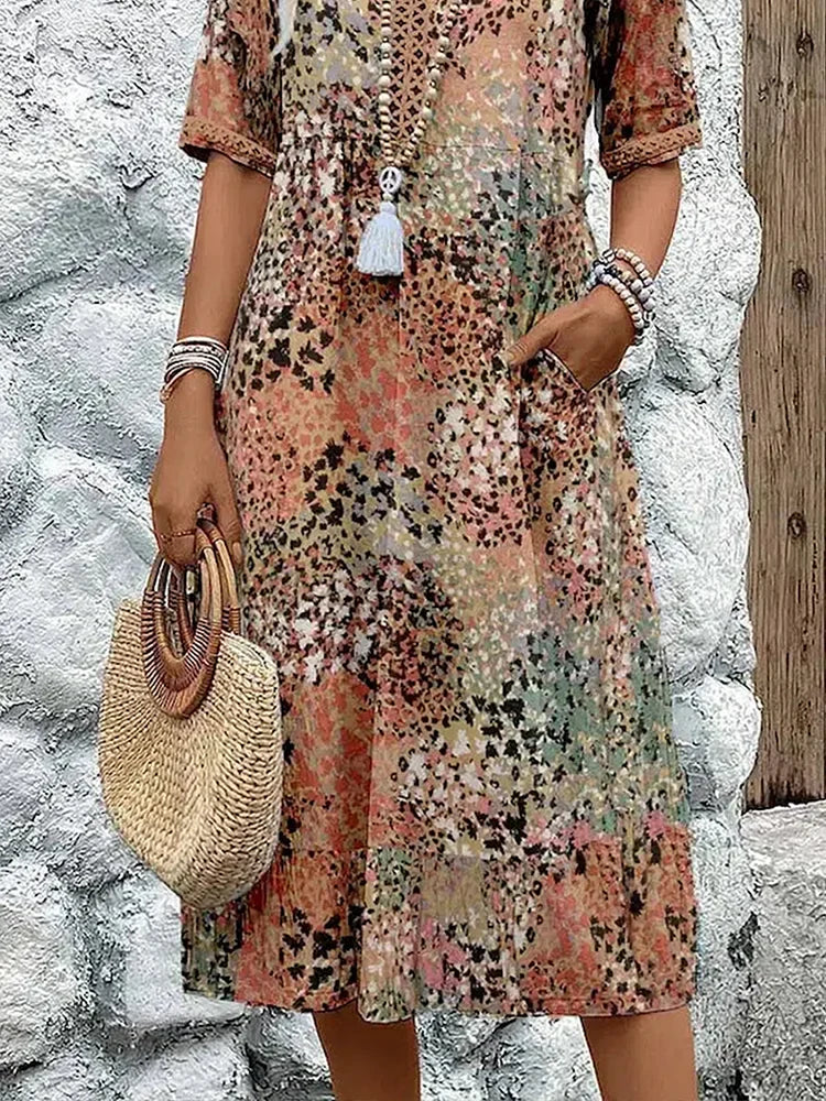 Dorina | V-Neck Printed Dress