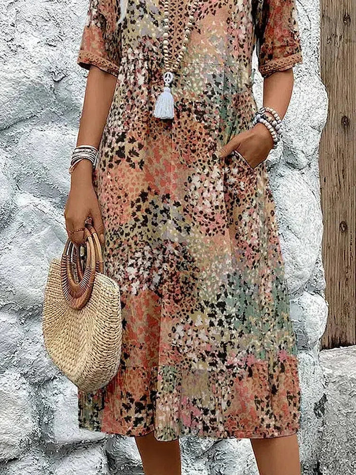 Dorina | V-Neck Printed Dress