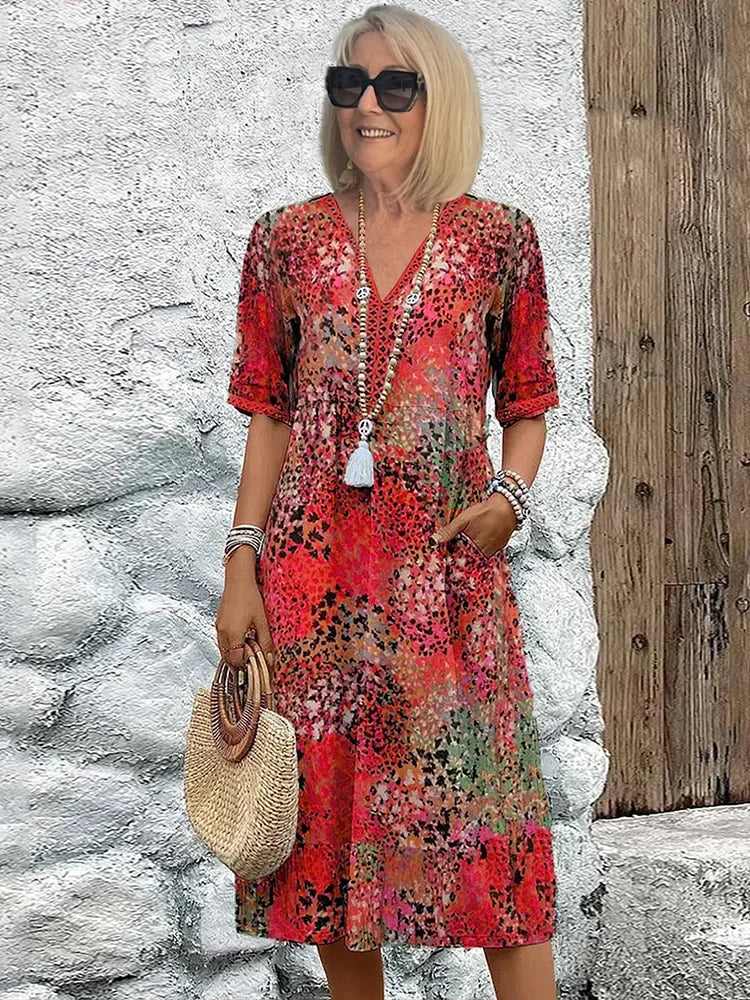 Dorina | V-Neck Printed Dress