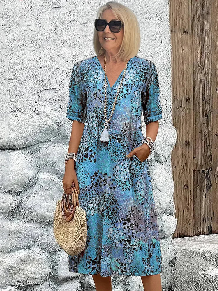 Dorina | V-Neck Printed Dress
