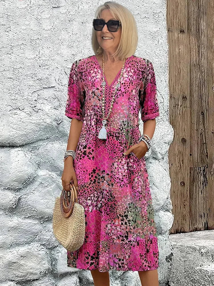 Dorina | V-Neck Printed Dress