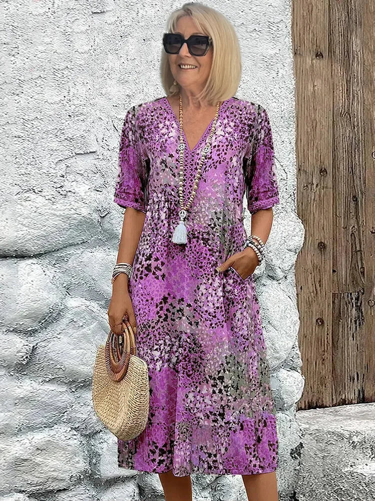 Dorina | V-Neck Printed Dress