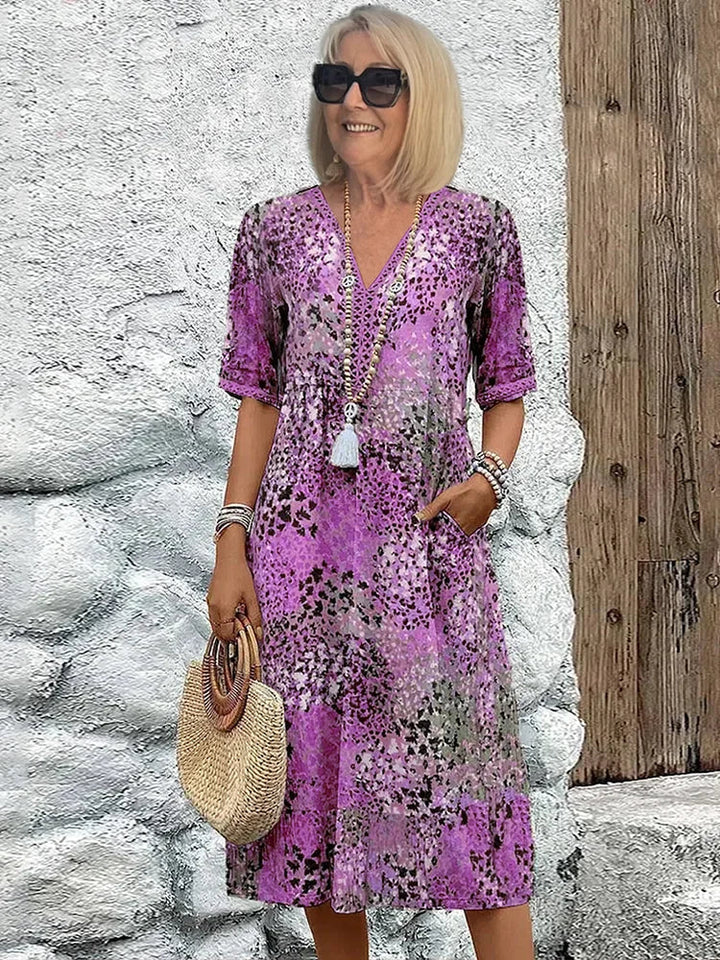 Dorina | V-Neck Printed Dress