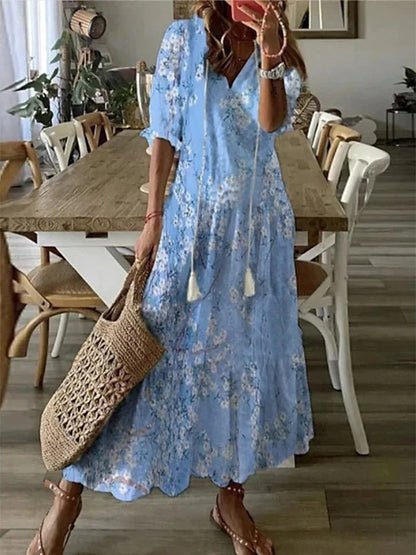 LUNA | EFFORTLESS BOHO STYLE MIDI DRESS