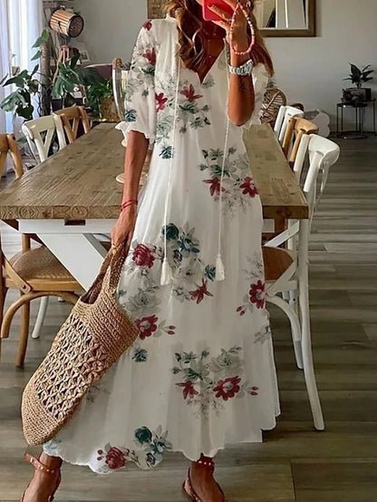 LUNA | EFFORTLESS BOHO STYLE MIDI DRESS